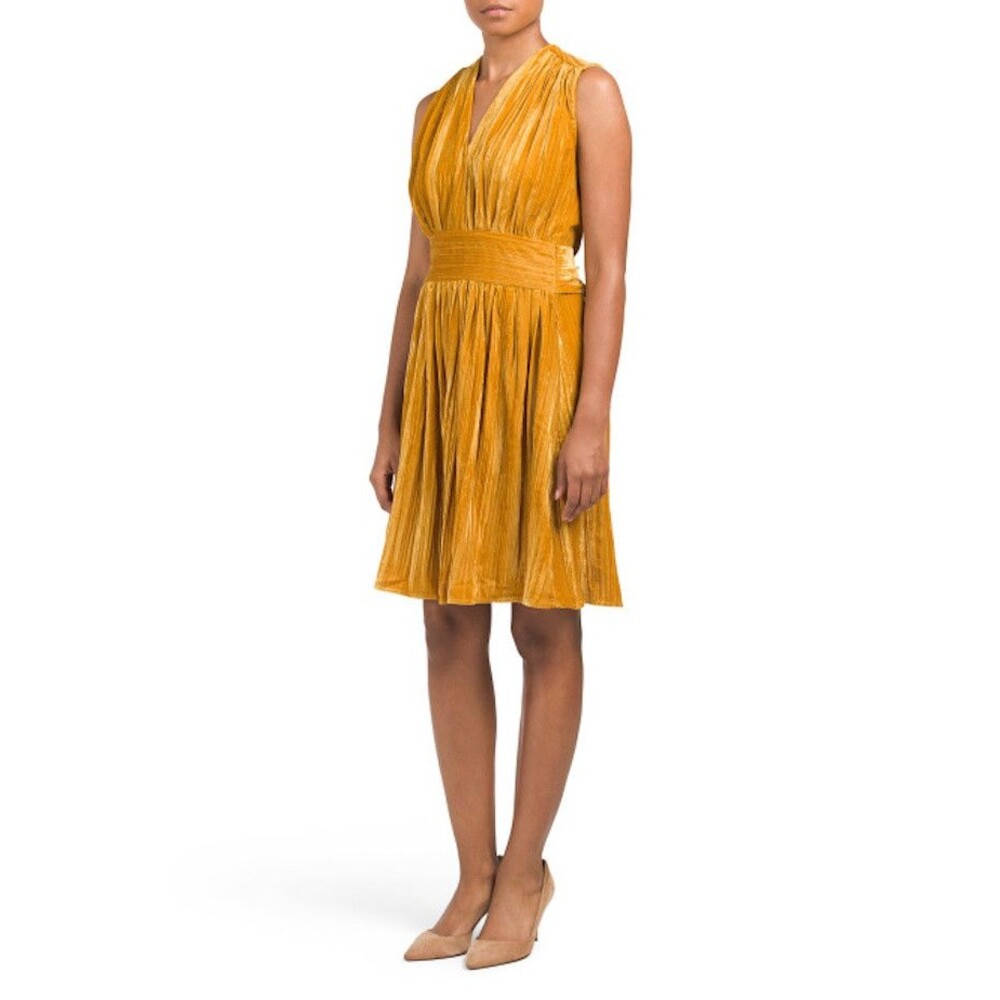 Sonia Gold Velvet Short Dress